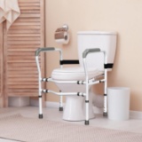 Steel Safety Toilet Rail with Created Fixable Clamp - White