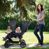 Costway Foldable Twin Baby Double Stroller Lightweight Travel Stroller Infant Pushchair - black