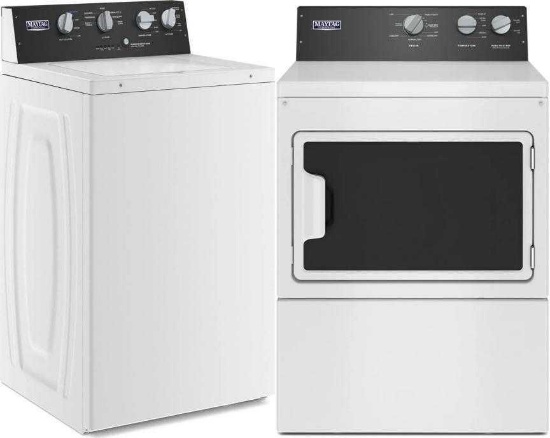 Maytag 2 Piece Package, Side by Side Washer & Dryer Set - White (#MVWP586GW0 & #MGDP586KW0)