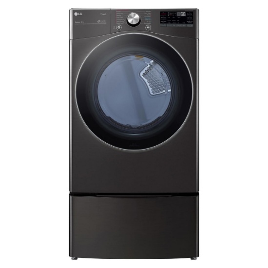 LG 7.4 Cu. Ft. Smart Front Load Gas Dryer With TurboSteam - Black Steel, #DLGX4201B