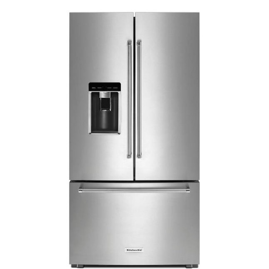KitchenAid 23.8 Cu Ft French Door Stainless Steel Refrigerator w/ Printshield #KRFC704FPS