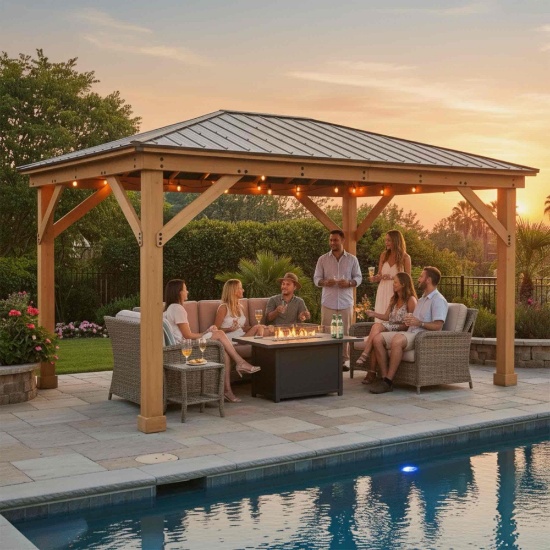 12x14 feet cedar gazebo (gazebo)