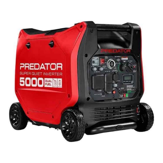 PREDATOR 5000 Watt Dual-Fuel SUPER QUIET Inverter Generator