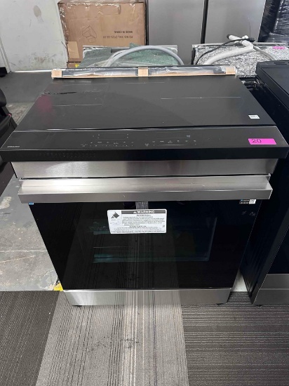 Samsung - Bespoke 6.3 Cu. Ft. Slide-In Electric Induction Range with Air Fry - Stainless Steel