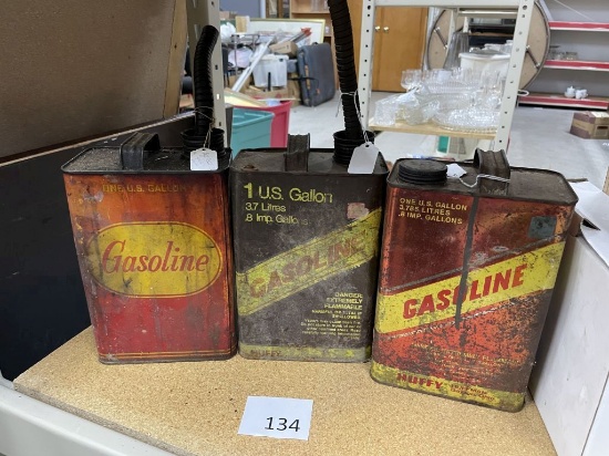 3 Vintage Gas Cans