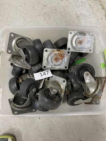 Tub full of caster wheels