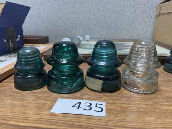 Lot of 4 Glass Insulators