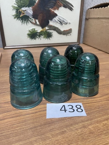 Lot of 6 Glass Insulators