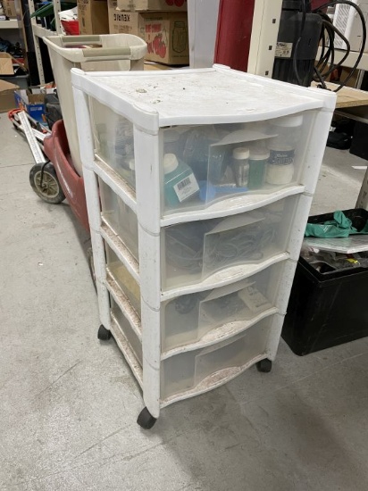 Rubbermaid Organizer with arts and crafts inside