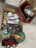 Misc box of dishes, cups, coffee pot, other stuff