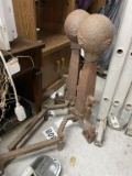 VERY HEAVY Antique Andirons