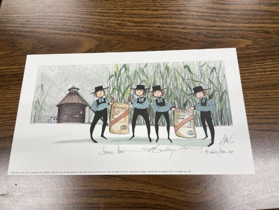 Genuine P Buckley Moss SIGNED Print "Farmers Four"
