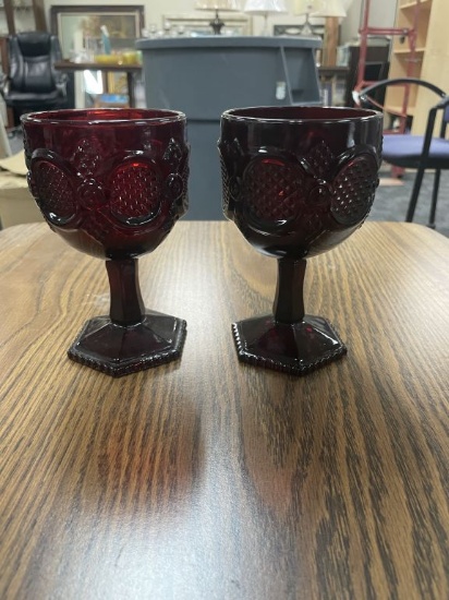 2 Avon Ruby Red Cape Cod Cups
