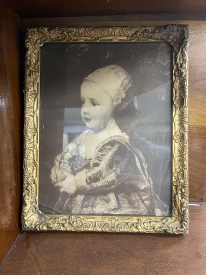 Framed Portrait of Girl with Doll