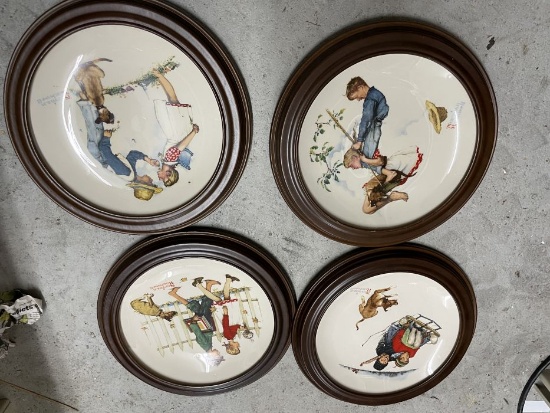 Set of 4 Norman Rockwell Collector Plates (Gorham 1979)