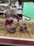 Hand-Painted Red Hat Society Glass Vases â€“ Set of 2