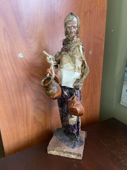 Folk Art Figure  Water Bearer with Two Jugs