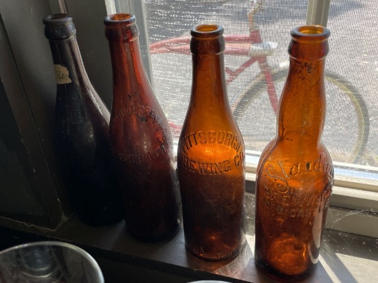 Collection of Antique and Vintage Embossed Beer Bottles (Western Pennsylvania)