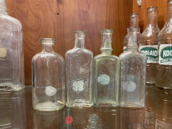 Group of Four Antique Medicine and Drugstore Bottles (Late 19th Early 20th Century)