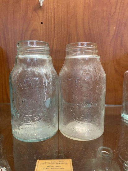 Pair of Horlicks Malted Milk Embossed Jars (Racine, Wisconsin)