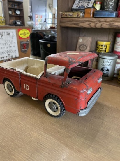 Red Tin Toy Pickup Truck