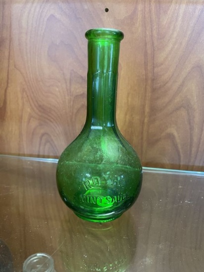 Royal Mint Sauce Green Glass Bottle