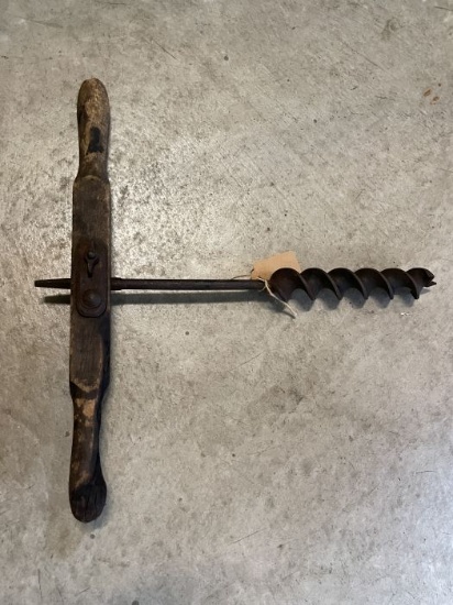 Antique Auger Drill with T-Handle
