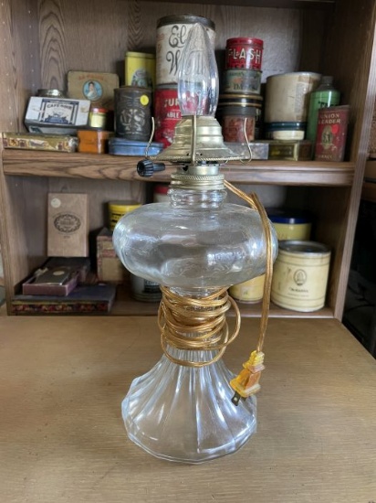 Converted Electric Glass Oil Lamp