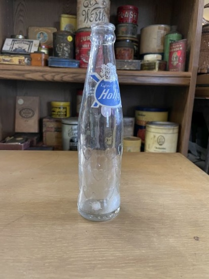 Clear Holly Soda Bottle