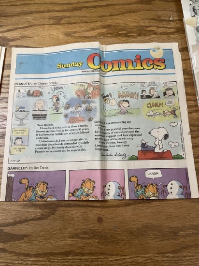 Feb. 13, 2000 Peanuts and Garfield Sunday Comics