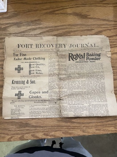 Fort Recovery Journal Newspaper (1896)