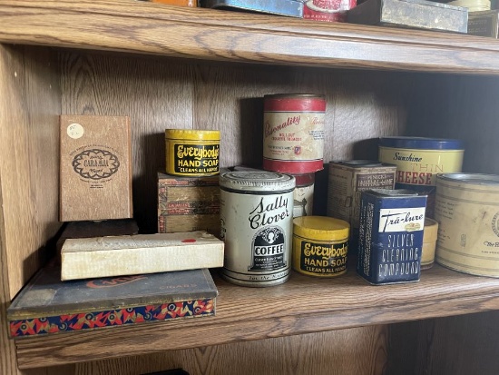 Collection of Vintage Tins and Boxes