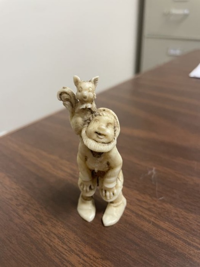 Carved Figurine with Squirrel