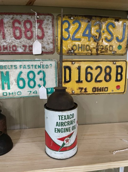Texaco Aircraft Engine Oil Can with Spout