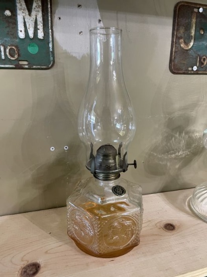 Hexagonal Kerosene Lamp with Embossed Base