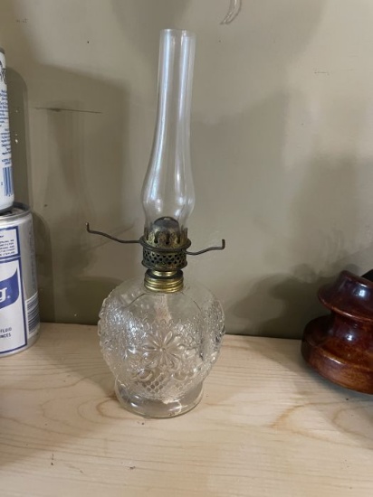 Vintage Pressed Glass Oil Lamp