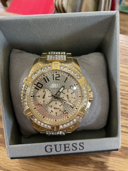 Guess Men's Oversized Gold Chronograph Watch