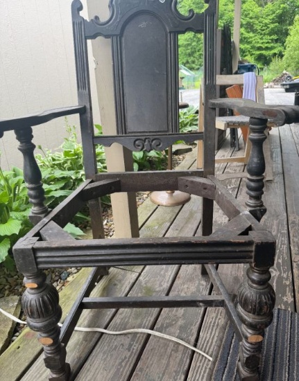 Antique Wooden Armchair Frame