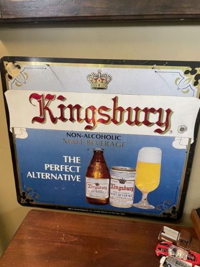 Vintage Kingsbury Non-Alcoholic Beer Sign