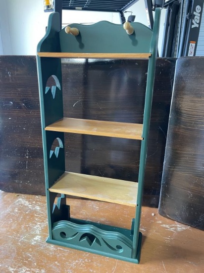 Folk Art Style Green Wall Shelf