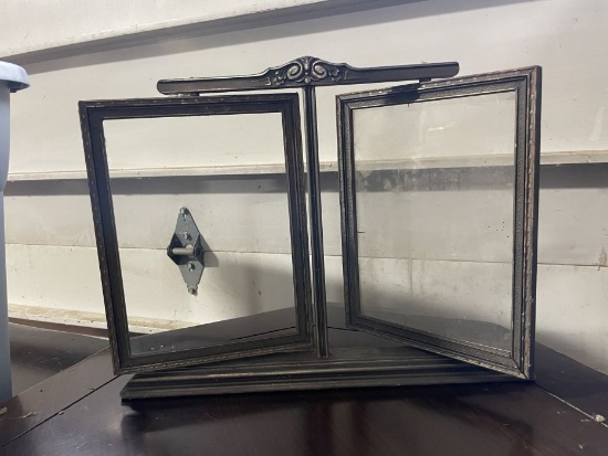 antique double picture frame