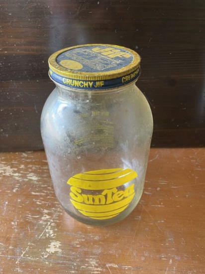 Vintage Sun Tea Jar with Crunchy Jif Lid