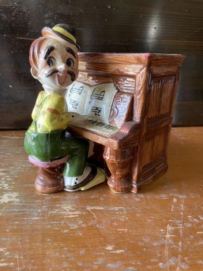 Clown Pianist Ceramic Figurine