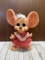 Vintage Mouse Figurine in Red Dress