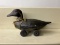 Carved Wooden Duck on Wheels