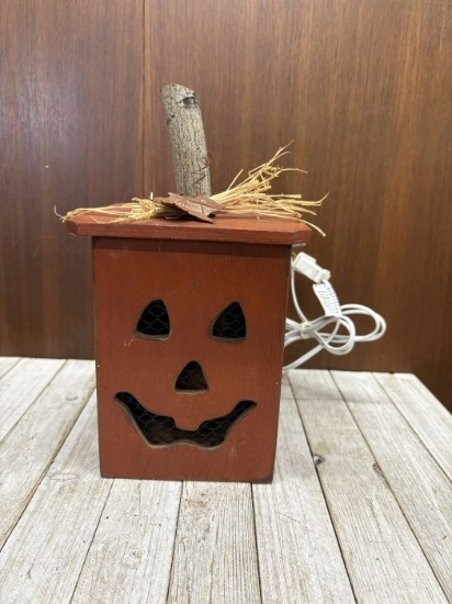 Wooden Pumpkin Light Decoration