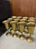 Set of 12 Brass Goblets