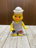 Vintage Yellow Duck Toy with Clothes