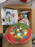 Box of Vintage Snoopy Party Supplies