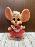 Vintage Mouse Figurine in Red Dress
